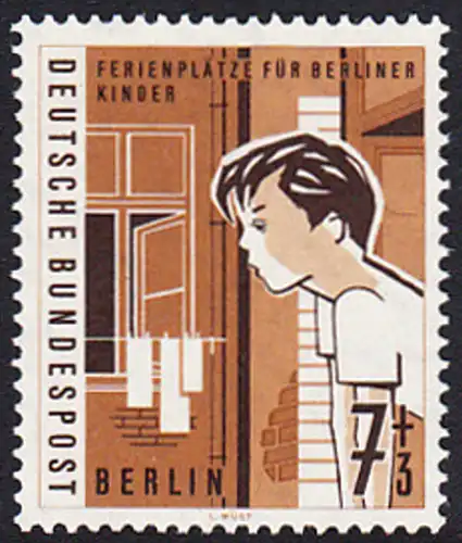 BERLIN 1960 Michel-Nummer 193 postfrisch EINZELMARKE - Hilfswerk Berlin: Ferienplätze für Berliner Kinder