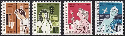 BERLIN 1960 Michel-Nummer 193-196 postfrisch SATZ(4) EINZELMARKEN - Hilfswerk Berlin: Ferienplätze für Berliner Kinder