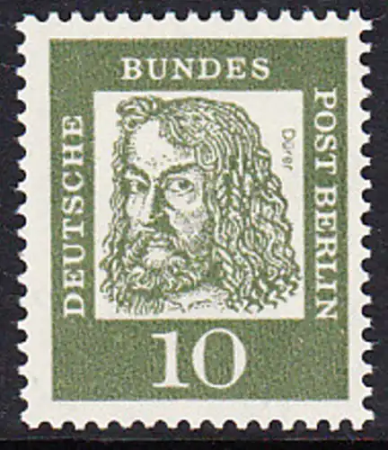 BERLIN 1961 Michel-Nummer 202 postfrisch EINZELMARKE - Bedeutende Deutsche: Albrecht Dürer, Maler und Grafiker