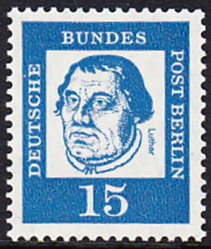 BERLIN 1961 Michel-Nummer 203 postfrisch EINZELMARKE - Bedeutende Deutsche: Martin Luther, Reformator