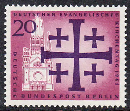 BERLIN 1961 Michel-Nummer 216 postfrisch EINZELMARKE - Deutscher Evangelischer Kirchentag, Berlin