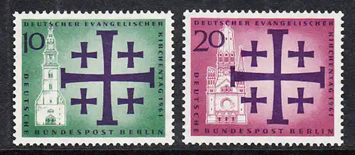 BERLIN 1961 Michel-Nummer 215-216 postfrisch SATZ(2) EINZELMARKEN - Deutscher Evangelischer Kirchentag, Berlin