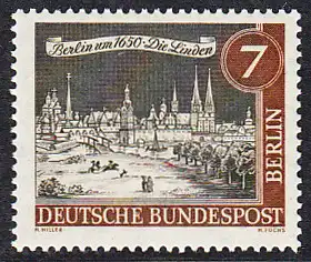 BERLIN 1962 Michel-Nummer 218 postfrisch EINZELMARKE - Alt-Berlin: Die Linden