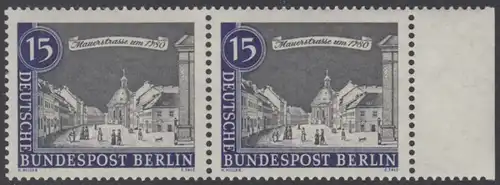 BERLIN 1962 Michel-Nummer 220 postfrisch horiz.PAAR RAND rechts - Alt-Berlin: Mauerstraße