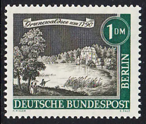 BERLIN 1962 Michel-Nummer 229 postfrisch EINZELMARKE - Alt-Berlin: Grunewaldsee