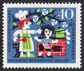 BERLIN 1964 Michel-Nummer 240 postfrisch EINZELMARKE - Märchen der Gebrüder Grimm: Dornröschen