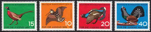 BERLIN 1965 Michel-Nummer 250-253 postfrisch SATZ(4) EINZELMARKEN - Jagdbares Federwild