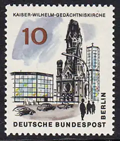 BERLIN 1965 Michel-Nummer 254 postfrisch EINZELMARKE - Das neue Berlin: Kaiser-Wilhelm-Gedächtniskirche