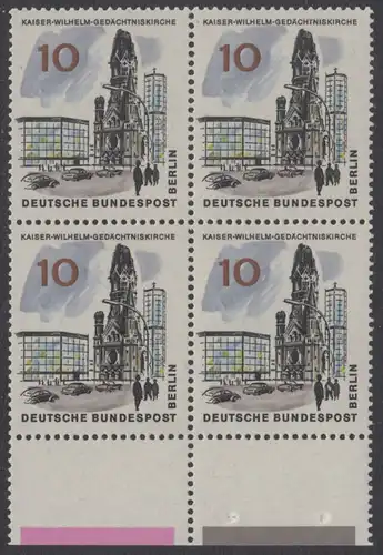 BERLIN 1965 Michel-Nummer 254 postfrisch BLOCK RÄNDER unten - Das neue Berlin: Kaiser-Wilhelm-Gedächtniskirche