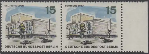 BERLIN 1965 Michel-Nummer 255 postfrisch horiz.PAAR RAND rechts (a01) - Das neue Berlin: Deutsche Oper