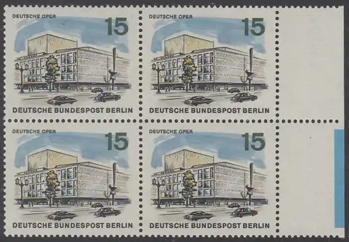 BERLIN 1965 Michel-Nummer 255 postfrisch BLOCK RÄNDER rechts - Das neue Berlin: Deutsche Oper