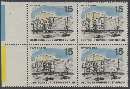 BERLIN 1965 Michel-Nummer 255 postfrisch BLOCK RÄNDER links (a02) - Das neue Berlin: Deutsche Oper