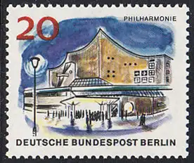 BERLIN 1965 Michel-Nummer 256 postfrisch EINZELMARKE - Das neue Berlin: Neue Philharmonie