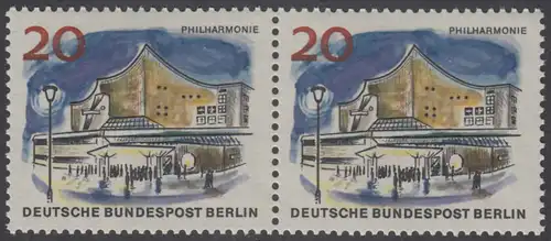 BERLIN 1965 Michel-Nummer 256 postfrisch horiz.PAAR - Das neue Berlin: Neue Philharmonie