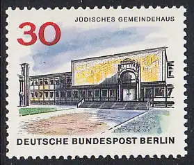 BERLIN 1965 Michel-Nummer 257 postfrisch EINZELMARKE - Das neue Berlin: Jüdisches Gemeindehaus
