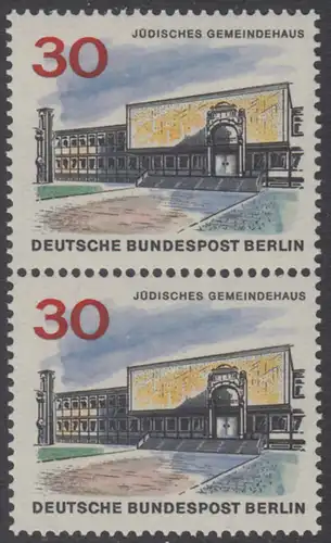 BERLIN 1965 Michel-Nummer 257 postfrisch vert.PAAR - Das neue Berlin: Jüdisches Gemeindehaus