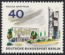 BERLIN 1965 Michel-Nummer 258 postfrisch EINZELMARKE - Das neue Berlin: Gedenkstätte Regina Martyrum