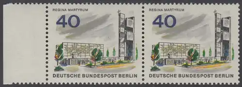 BERLIN 1965 Michel-Nummer 258 postfrisch horiz.PAAR RAND links - Das neue Berlin: Gedenkstätte Regina Martyrum