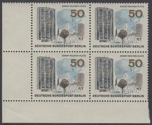 BERLIN 1965 Michel-Nummer 259 postfrisch BLOCK ECKRAND unten links - Das neue Berlin: Ernst-Reuter-Platz