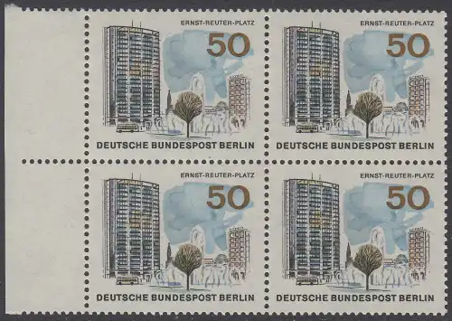 BERLIN 1965 Michel-Nummer 259 postfrisch BLOCK RÄNDER links - Das neue Berlin: Ernst-Reuter-Platz