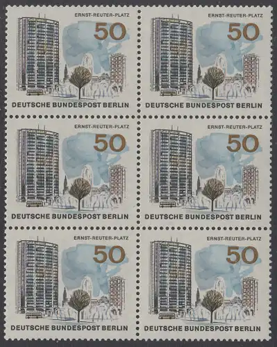 BERLIN 1965 Michel-Nummer 259 postfrisch vert.BLOCK(6) - Das neue Berlin: Ernst-Reuter-Platz
