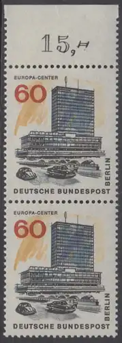 BERLIN 1965 Michel-Nummer 260 postfrisch vert.PAAR RAND oben - Das neue Berlin: Europa-Center