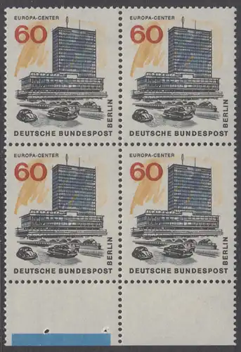 BERLIN 1965 Michel-Nummer 260 postfrisch BLOCK RÄNDER unten (a01) - Das neue Berlin: Europa-Center