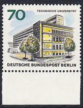 BERLIN 1965 Michel-Nummer 261 postfrisch EINZELMARKE RAND unten - Das neue Berlin: Technische Universität Berlin-Charlottenburg