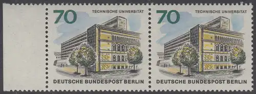 BERLIN 1965 Michel-Nummer 261 postfrisch horiz.PAAR RAND links - Das neue Berlin: Technische Universität Berlin-Charlottenburg