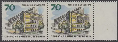 BERLIN 1965 Michel-Nummer 261 postfrisch horiz.PAAR RAND rechts (a01) - Das neue Berlin: Technische Universität Berlin-Charlottenburg