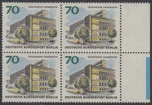 BERLIN 1965 Michel-Nummer 261 postfrisch BLOCK RÄNDER rechts (a02) - Das neue Berlin: Technische Universität Berlin-Charlottenburg