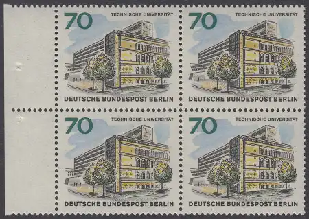 BERLIN 1965 Michel-Nummer 261 postfrisch BLOCK RÄNDER links - Das neue Berlin: Technische Universität Berlin-Charlottenburg