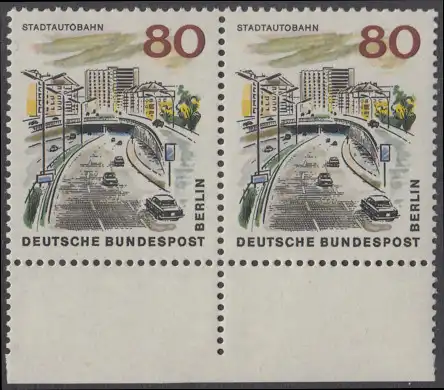 BERLIN 1965 Michel-Nummer 262 postfrisch horiz.PAAR RAND unten - Das neue Berlin: Stadtautobahn