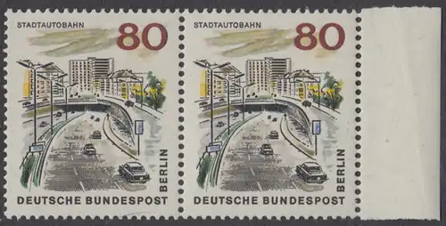 BERLIN 1965 Michel-Nummer 262 postfrisch horiz.PAAR RAND rechts - Das neue Berlin: Stadtautobahn