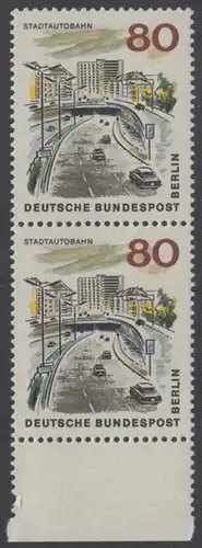 BERLIN 1965 Michel-Nummer 262 postfrisch vert.PAAR RAND unten - Das neue Berlin: Stadtautobahn