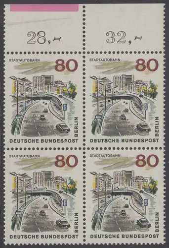 BERLIN 1965 Michel-Nummer 262 postfrisch BLOCK RÄNDER oben (a02) - Das neue Berlin: Stadtautobahn