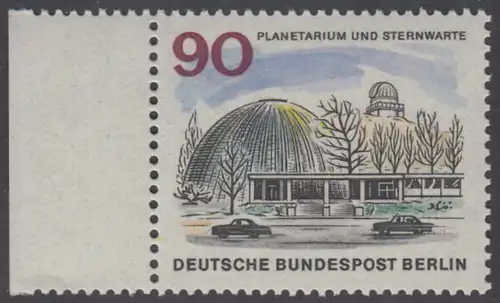 BERLIN 1965 Michel-Nummer 263 postfrisch EINZELMARKE RAND links - Das neue Berlin: Planetarium und Wilhelm-Foerster-Sternwarte, Berlin-Steglitz