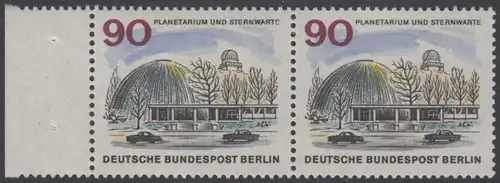 BERLIN 1965 Michel-Nummer 263 postfrisch horiz.PAAR RAND links - Das neue Berlin: Planetarium und Wilhelm-Foerster-Sternwarte, Berlin-Steglitz