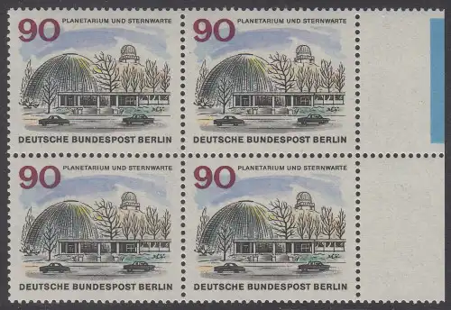 BERLIN 1965 Michel-Nummer 263 postfrisch BLOCK RÄNDER rechts - Das neue Berlin: Planetarium und Wilhelm-Foerster-Sternwarte, Berlin-Steglitz