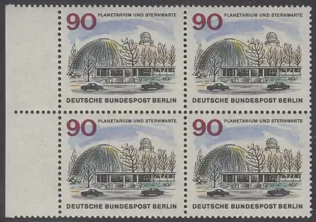 BERLIN 1965 Michel-Nummer 263 postfrisch BLOCK RÄNDER links - Das neue Berlin: Planetarium und Wilhelm-Foerster-Sternwarte, Berlin-Steglitz