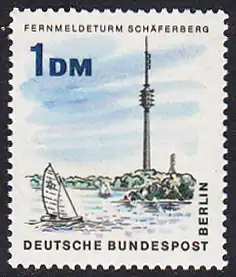 BERLIN 1965 Michel-Nummer 264 postfrisch EINZELMARKE - Das neue Berlin: Fernmeldeturm auf dem Schäferberg, Berlin-Wannsee