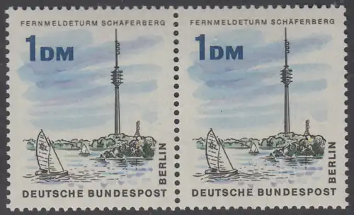 BERLIN 1965 Michel-Nummer 264 postfrisch horiz.PAAR - Das neue Berlin: Fernmeldeturm auf dem Schäferberg, Berlin-Wannsee