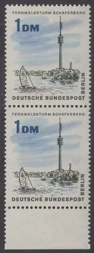 BERLIN 1965 Michel-Nummer 264 postfrisch vert.PAAR RAND unten - Das neue Berlin: Fernmeldeturm auf dem Schäferberg, Berlin-Wannsee