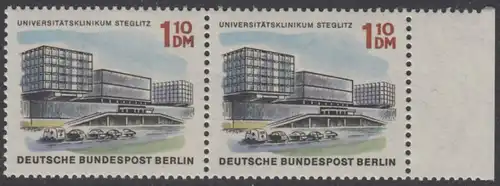 BERLIN 1965 Michel-Nummer 265 postfrisch horiz.PAAR RAND rechts - Das neue Berlin: Universitätsklinikum Steglitz