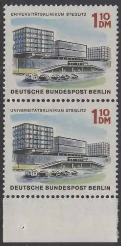 BERLIN 1965 Michel-Nummer 265 postfrisch vert.PAAR RAND unten - Das neue Berlin: Universitätsklinikum Steglitz