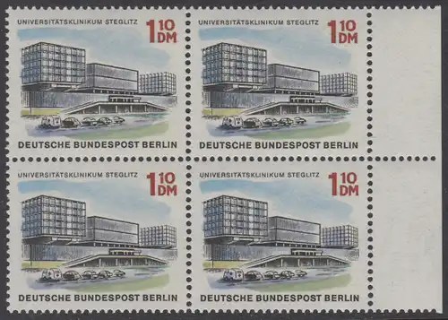 BERLIN 1965 Michel-Nummer 265 postfrisch BLOCK RÄNDER rechts - Das neue Berlin: Universitätsklinikum Steglitz
