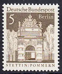 BERLIN 1966 Michel-Nummer 270 postfrisch EINZELMARKE - Deutsche Bauwerke aus zwölf Jahrhunderten: Berliner Tor, Stettin