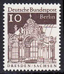 BERLIN 1966 Michel-Nummer 272 postfrisch EINZELMARKE - Deutsche Bauwerke aus zwölf Jahrhunderten: Wallpavillo des Zwingers, Dresden