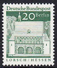 BERLIN 1966 Michel-Nummer 273 postfrisch EINZELMARKE - Deutsche Bauwerke aus zwölf Jahrhunderten: Torhalle, Lorsch