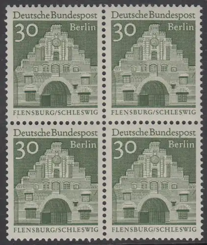 BERLIN 1966 Michel-Nummer 274 postfrisch BLOCK - Deutsche Bauwerke aus zwölf Jahrhunderten: Nordertor, Flensburg